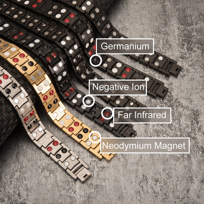 Bracelet magnétique en germanium et en acier inoxydable bijoux de charme pour énergie et santé