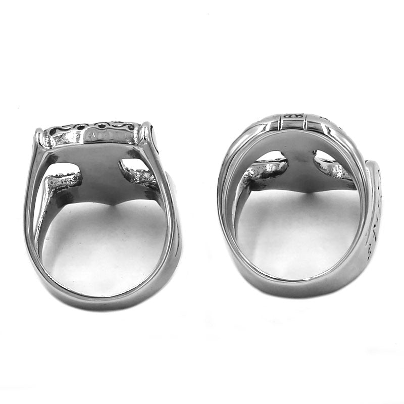 Tribal symbole mythe Thor marteau anneau en acier inoxydable bijoux nordique Viking