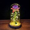 Rose éternelle, galaxie, dans un dôme de verre sur une base en bois - Plusieurs couleurs disponibles