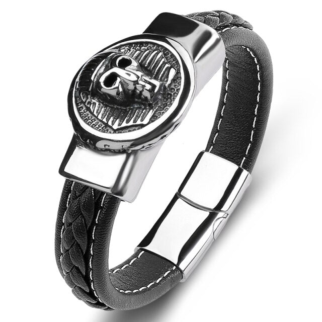 Bracelet égyptien Pharaon en cuir