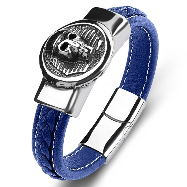 Bracelet égyptien Pharaon en cuir