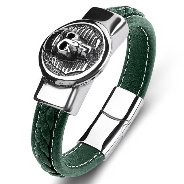 Bracelet égyptien Pharaon en cuir