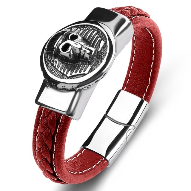 Bracelet égyptien Pharaon en cuir