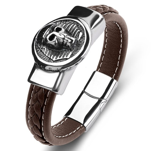 Bracelet égyptien Pharaon en cuir