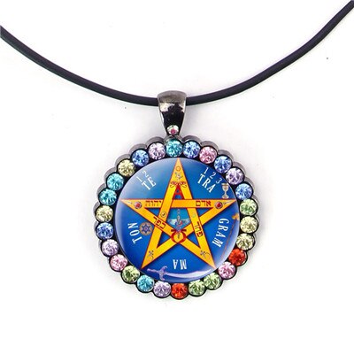 Pendentif pentacle de protection ésotérique plaqué argent et bronze - 4 modèles