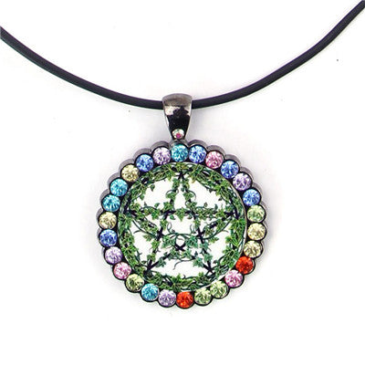 Pendentif pentacle de protection ésotérique plaqué argent et bronze - 4 modèles