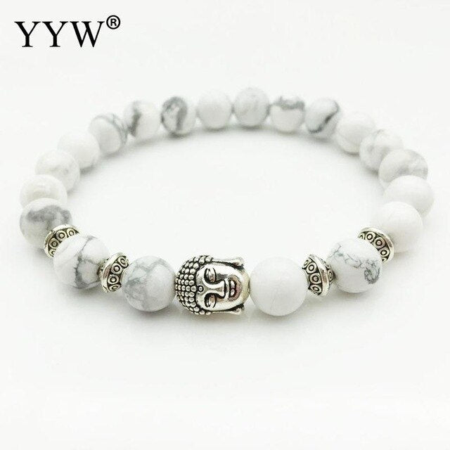 Bracelet perles en pierres avec Bouddha