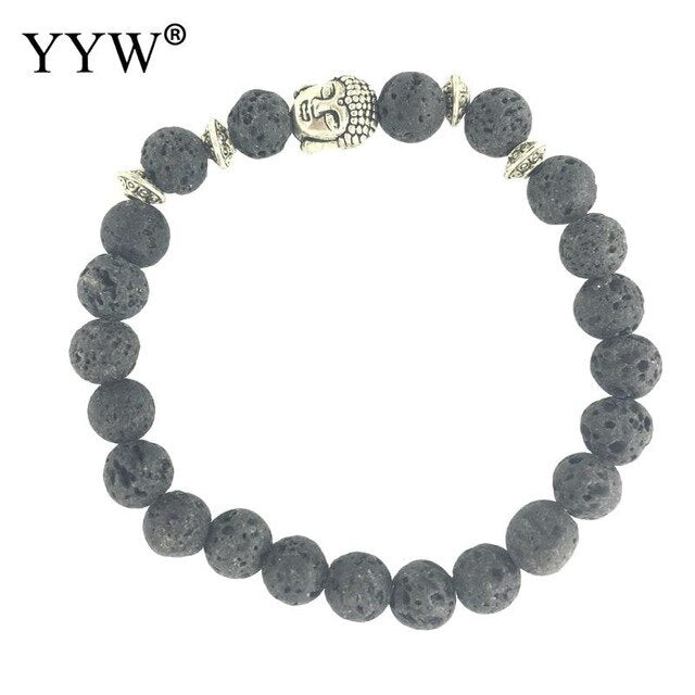Bracelet perles en pierres avec Bouddha