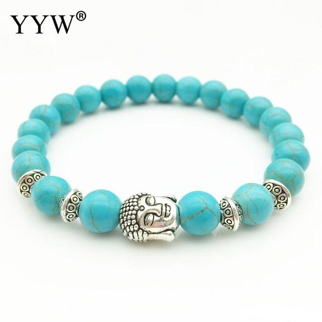 Bracelet perles en pierres avec Bouddha