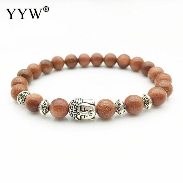 Bracelet perles en pierres avec Bouddha