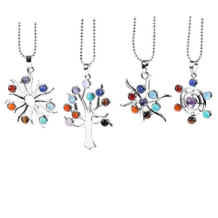 Reiki-colliers et pendentifs, 7 Chakras naturels, symbole du Yoga