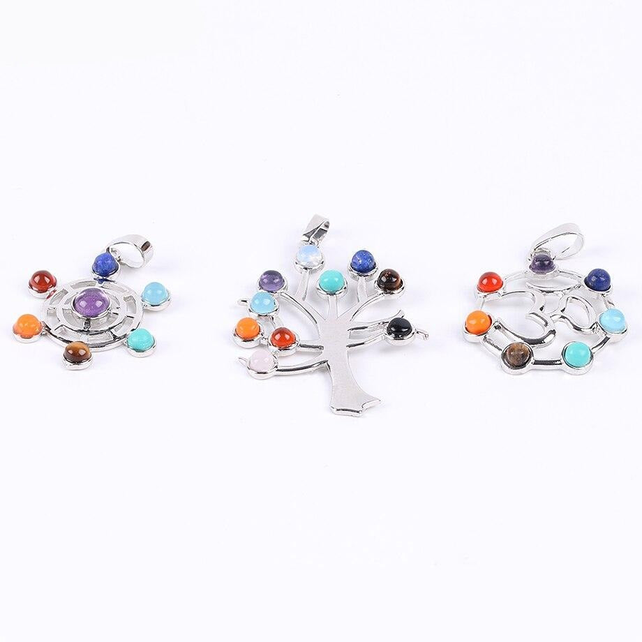 Reiki-colliers et pendentifs, 7 Chakras naturels, symbole du Yoga