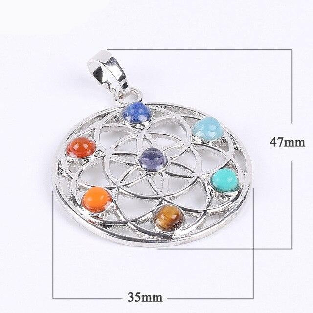 Reiki-colliers et pendentifs, 7 Chakras naturels, symbole du Yoga