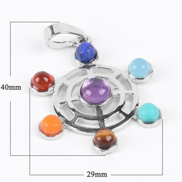 Reiki-colliers et pendentifs, 7 Chakras naturels, symbole du Yoga