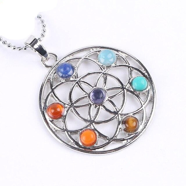 Reiki-colliers et pendentifs, 7 Chakras naturels, symbole du Yoga