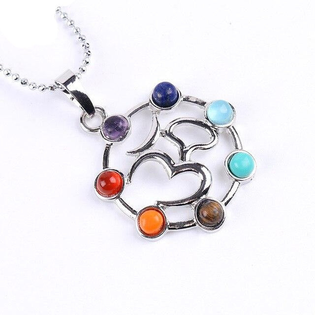 Reiki-colliers et pendentifs, 7 Chakras naturels, symbole du Yoga