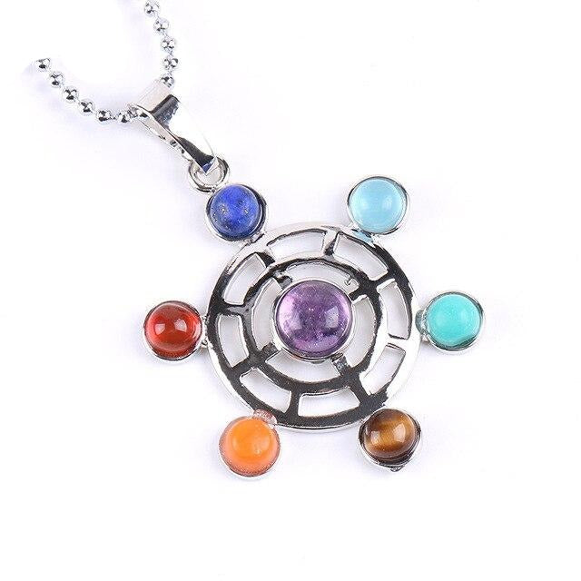 Reiki-colliers et pendentifs, 7 Chakras naturels, symbole du Yoga