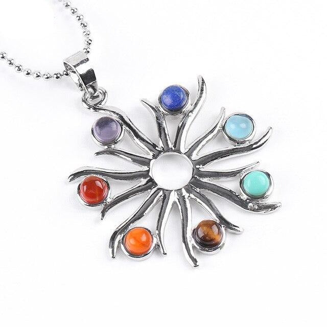 Reiki-colliers et pendentifs, 7 Chakras naturels, symbole du Yoga