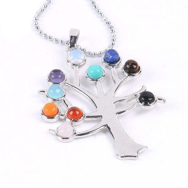 Reiki-colliers et pendentifs, 7 Chakras naturels, symbole du Yoga