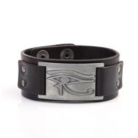 Bracelet en cuir Oeil d'Horus ajustable