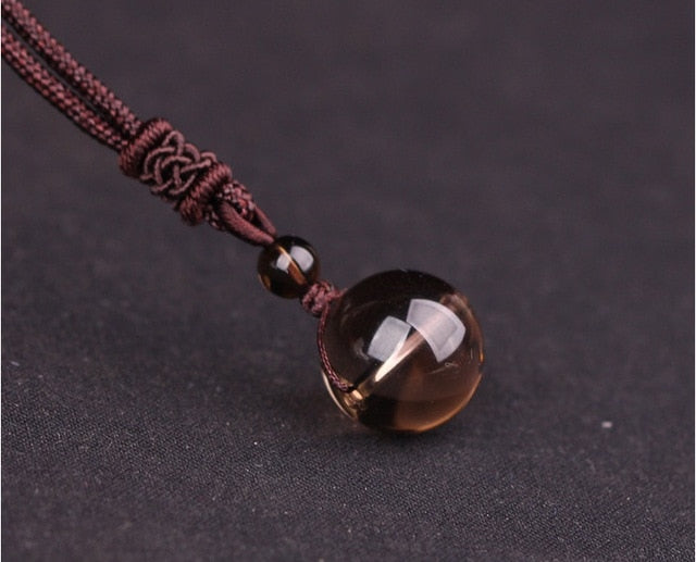 Pendentif en pierre naturelle en obsidienne noire, 16mm, collier pendentif en cristal, amulette porte-bonheur