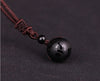 Pendentif en pierre naturelle en obsidienne noire, 16mm, collier pendentif en cristal, amulette porte-bonheur