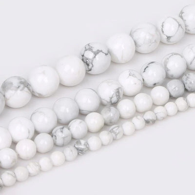 Fils de perles pierres pour la fabrication de bracelets ou colliers - 4 diamètres de perles disponibles