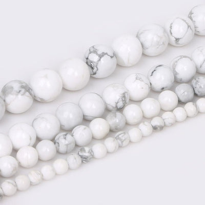 Fils de perles pierres pour la fabrication de bracelets ou colliers - 4 diamètres de perles disponibles