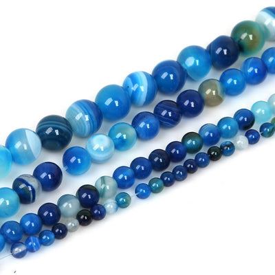Fils de perles pierres pour la fabrication de bracelets ou colliers - 4 diamètres de perles disponibles