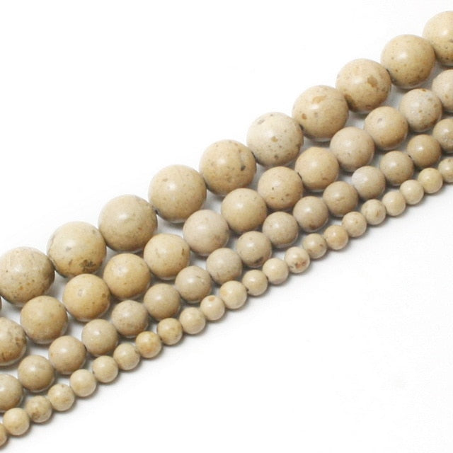 Fils de perles pierres pour la fabrication de bracelets ou colliers - 4 diamètres de perles disponibles