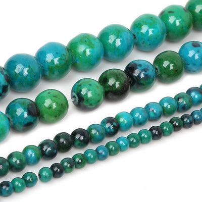 Fils de perles pierres pour la fabrication de bracelets ou colliers - 4 diamètres de perles disponibles