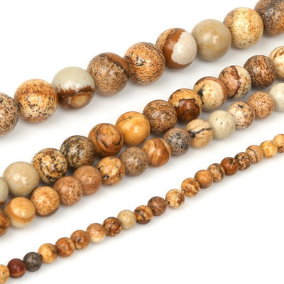 Fils de perles pierres pour la fabrication de bracelets ou colliers - 4 diamètres de perles disponibles
