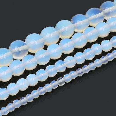Fils de perles pierres pour la fabrication de bracelets ou colliers - 4 diamètres de perles disponibles
