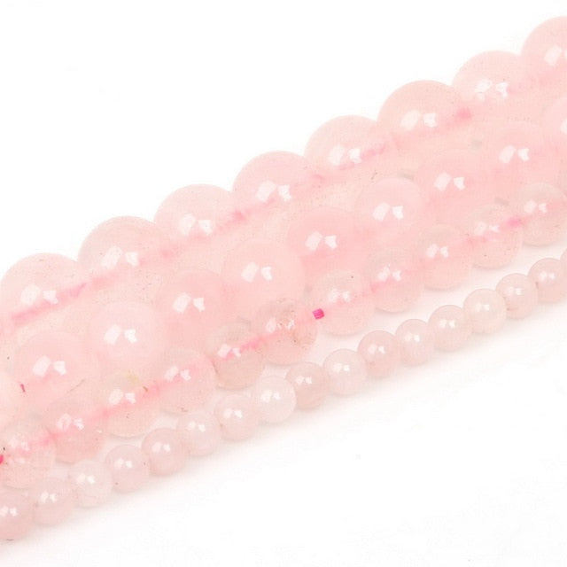 Fils de perles pierres pour la fabrication de bracelets ou colliers - 4 diamètres de perles disponibles