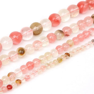 Fils de perles pierres pour la fabrication de bracelets ou colliers - 4 diamètres de perles disponibles