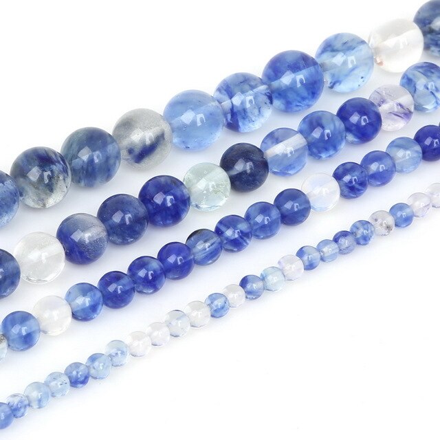 Fils de perles pierres pour la fabrication de bracelets ou colliers - 4 diamètres de perles disponibles