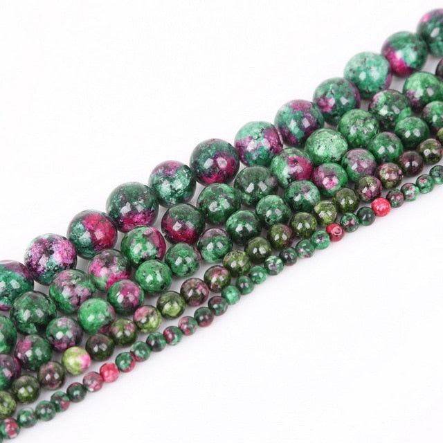 Fils de perles pierres pour la fabrication de bracelets ou colliers - 4 diamètres de perles disponibles