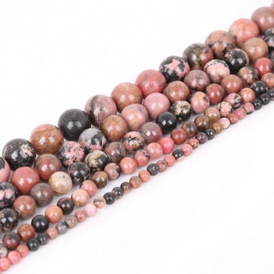 Fils de perles pierres pour la fabrication de bracelets ou colliers - 4 diamètres de perles disponibles