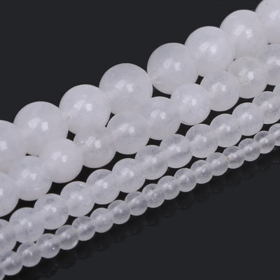 Fils de perles pierres pour la fabrication de bracelets ou colliers - 4 diamètres de perles disponibles