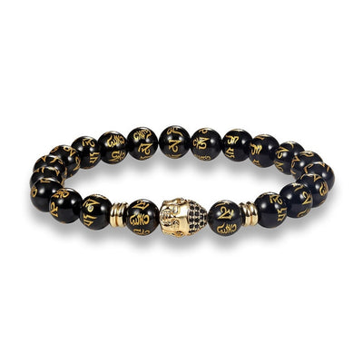 Bracelet Tibétain Mala Méditation avec symboles dorés - 5 modèles différents