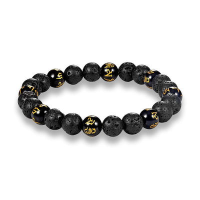 Bracelet Tibétain Mala Méditation avec symboles dorés - 5 modèles différents