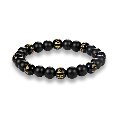 Bracelet Tibétain Mala Méditation avec symboles dorés - 5 modèles différents
