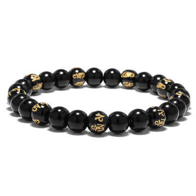 Bracelet Tibétain Mala Méditation avec symboles dorés - 5 modèles différents