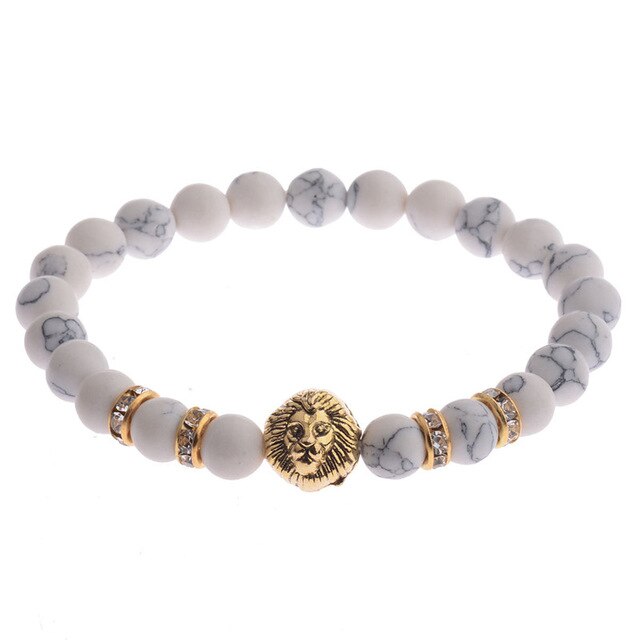 Perles de pierre naturelle Agat Bracelet Lion