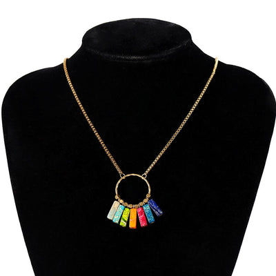 Authentique 7 Chakra impérial Jasper véritable plaqué or acier inoxydable