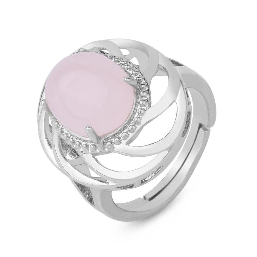 Bague en pierre naturelle pour filles, bijou ajustable en cristal