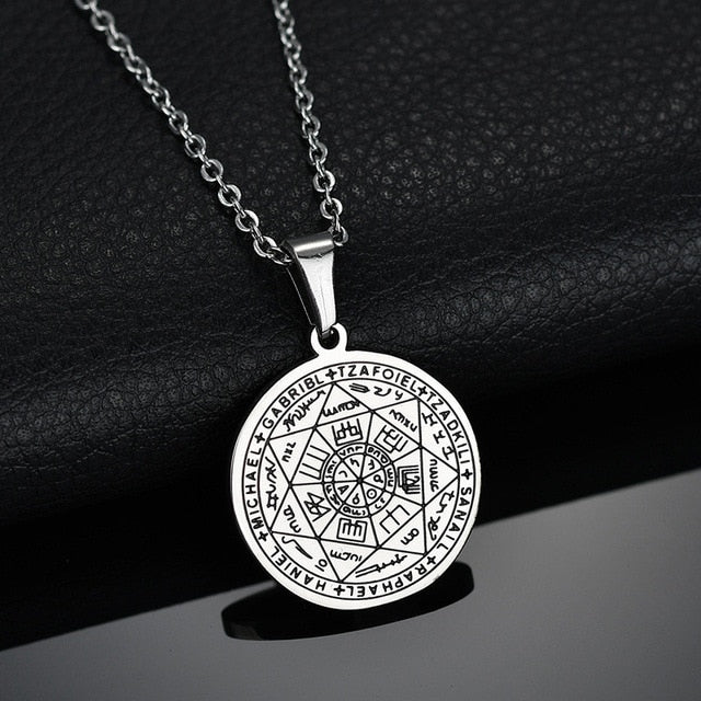Colgante Taliman Heptagram Solomon con su cadena - Oro o plata