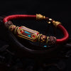 Bracelet Tibétain porte Chance avec perles de Mantra en bronze