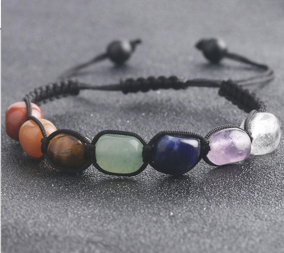 bracelet des 7 chakras en vraies pierres authentique